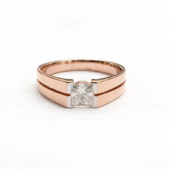 1.09 Carat Princess Cut Diamond Ring in Rose Gold