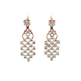 Elegant 4-Stone Diamond Cluster Stud Earrings in 14kt White Gold