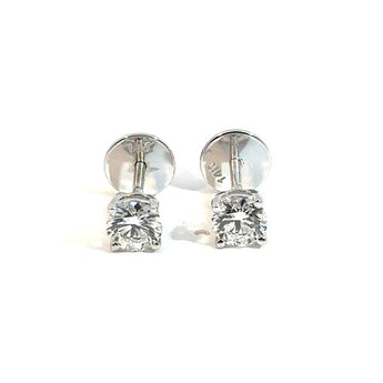 White Gold Princess Cut Diamond Stud Earrings