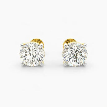 1.5 Carat Each Round Brilliant Cut Diamond Studs