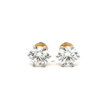 3.01 Carat Each Brilliant Cut Classic Statement Studs