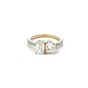 Emerald & Pear Diamond Cocktail Ring