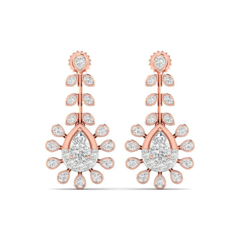 Buy 1 Carat Chic Rose Gold Diamond Dangler Earring from Ivana Jewels Best lab grown diamond jewellery brand