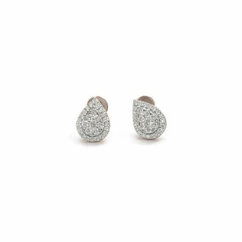 Sparkling Diamond Pear Halo Studs