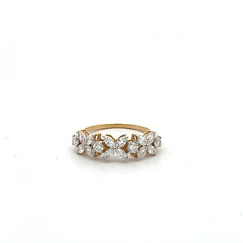 Floral Lab-Grown Diamond Gold Band Ring