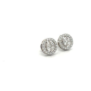 Brilliant Round Cut Diamond Floating Halo Stud Earrings