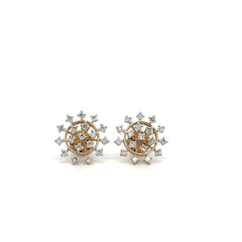 Diamond Starburst Snowflake Stud Earrings