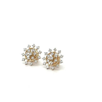 Diamond Starburst Snowflake Stud Earrings