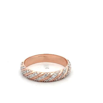 Modern Rose Gold Diamond Band with Pavé Detailing