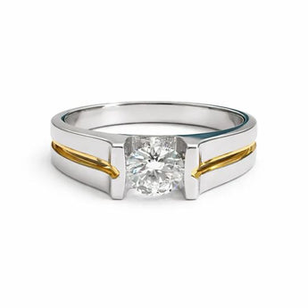 1.09 Carat Lab-Grown Diamond Two-Tone Solitaire Ring