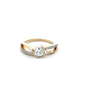 Round Diamond Solitaire in Yellow Gold - Romantic Wrap Motif
