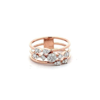 Modern Rose Gold Diamond Cluster Fashion Ring
