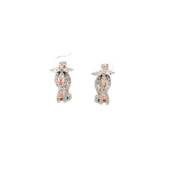 Elegant Rose Gold Dimaond Hoop Earrings