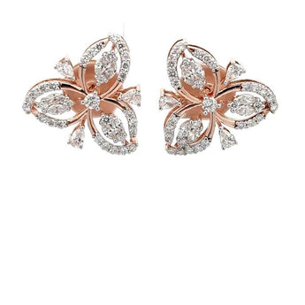 Luxury Rose Gold Marquise Diamond Butterfly Inspired Studs