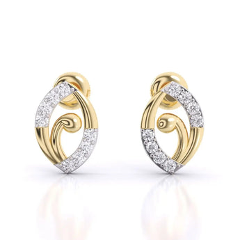 Buy Allie Round Gold Diamond Earring from Ivana Jewels Best lab grown diamond jewellery brand