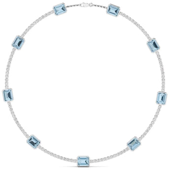 Buy Aquablue Gemstone Gold Diamond Necklace Online from Ivana Jewels Best lab grown diamond jewellery brand