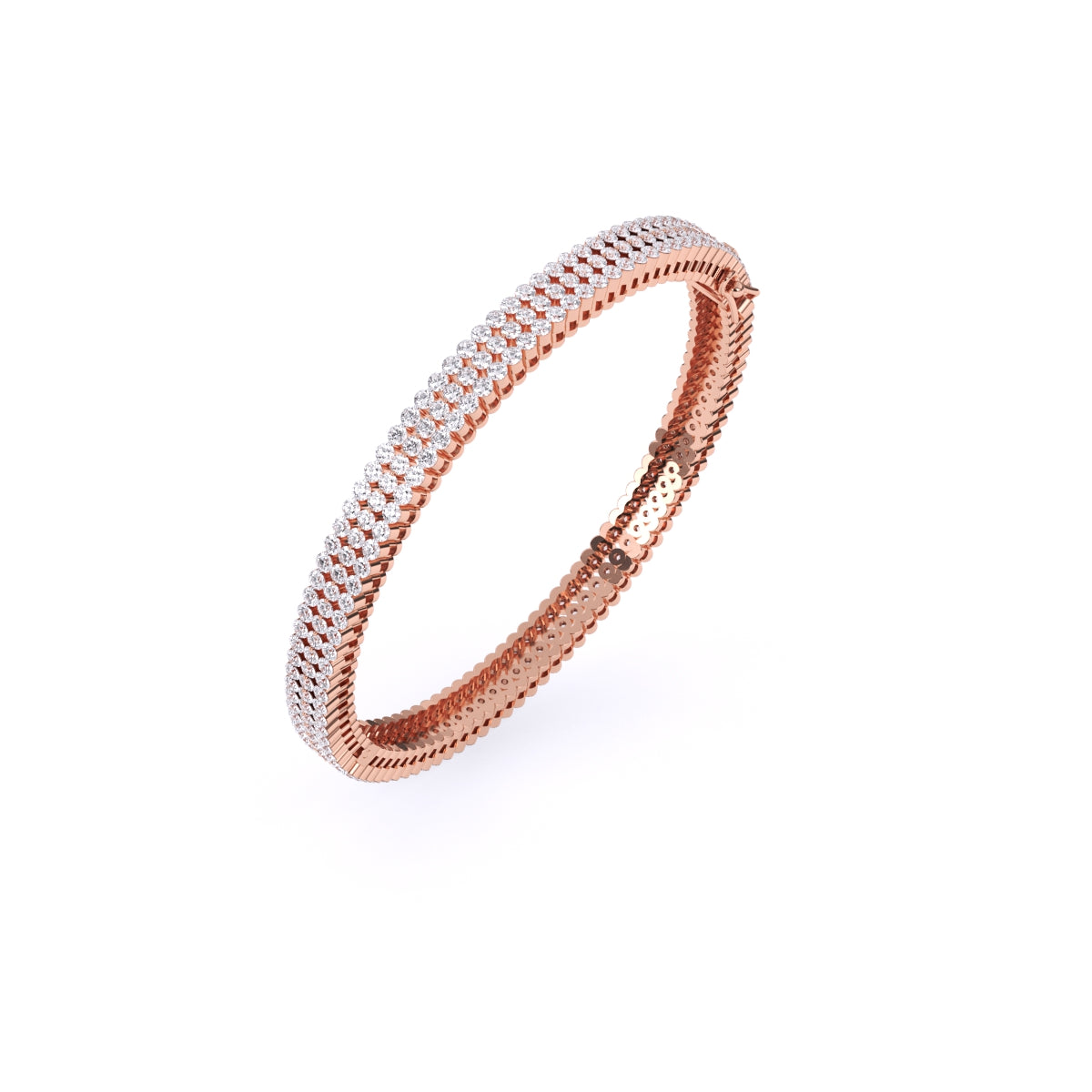 Lab Grown Diamonds Three lines Bangle