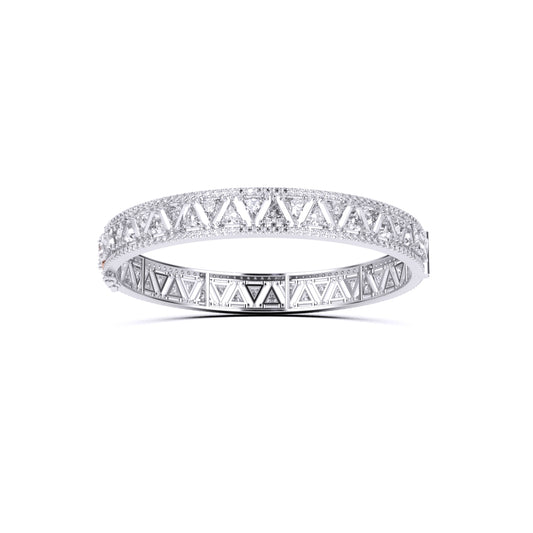 Triangle Design Round Diamonds Bangle