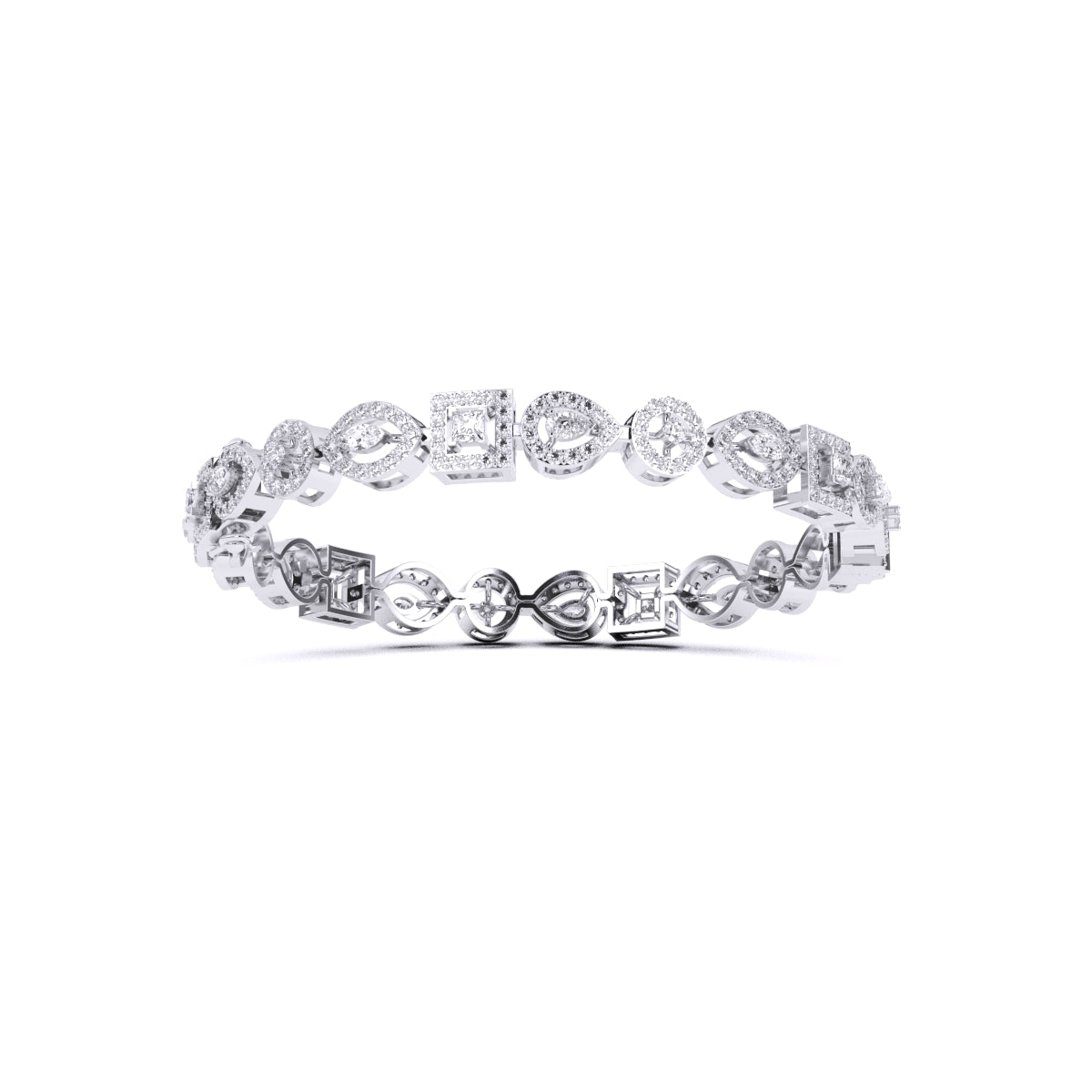 Multi Shape Diamonds Bangle