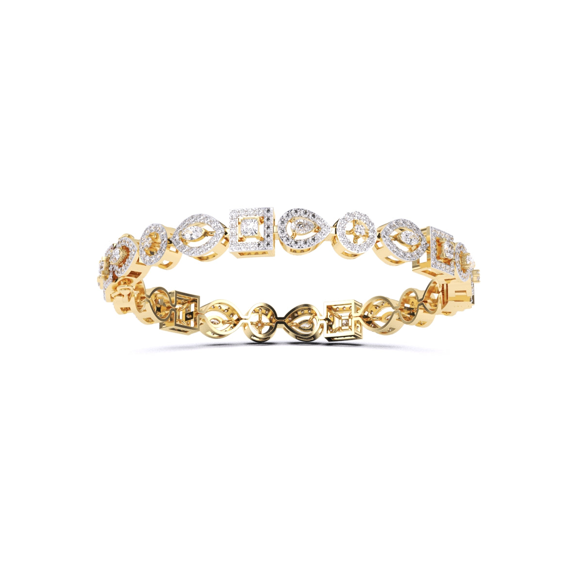 Multi Shape Diamonds Bangle