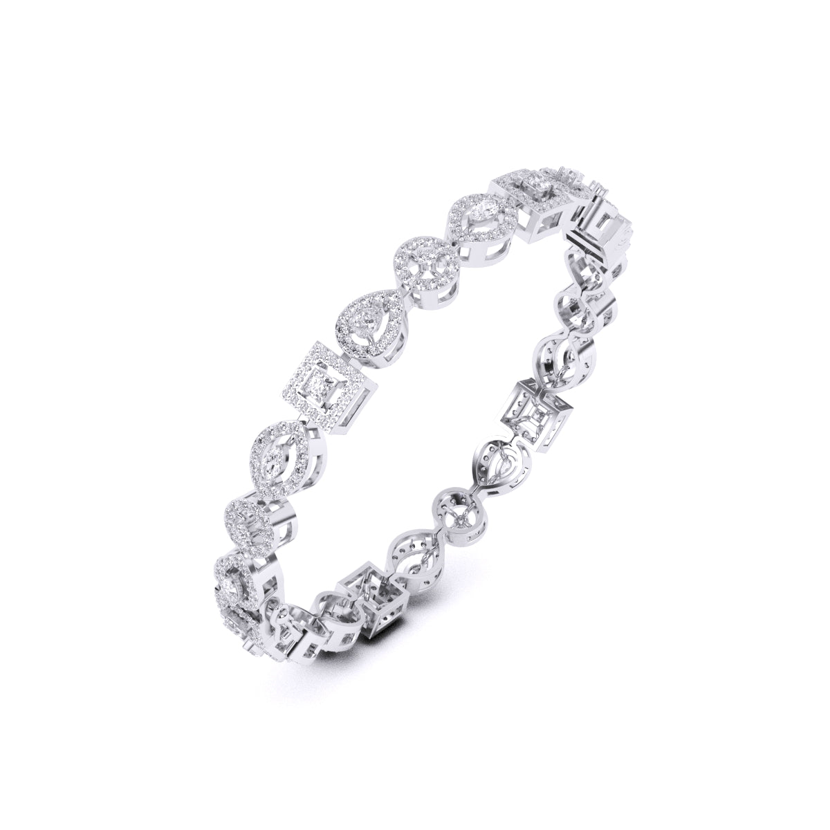 Multi Shape Diamonds Bangle