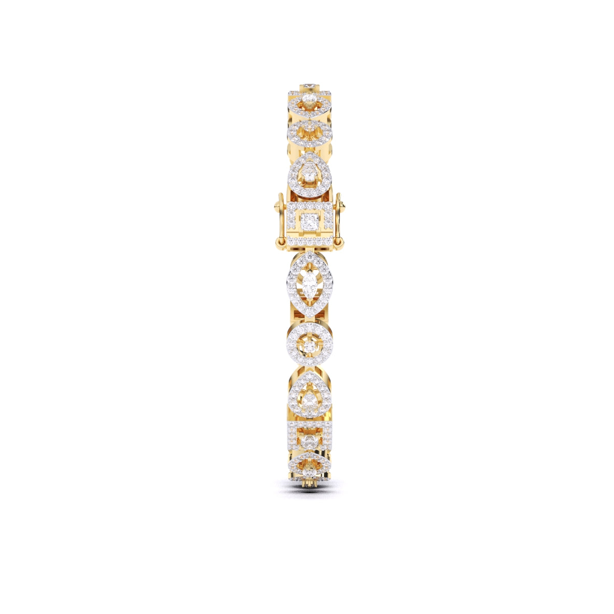 Multi Shape Diamonds Bangle