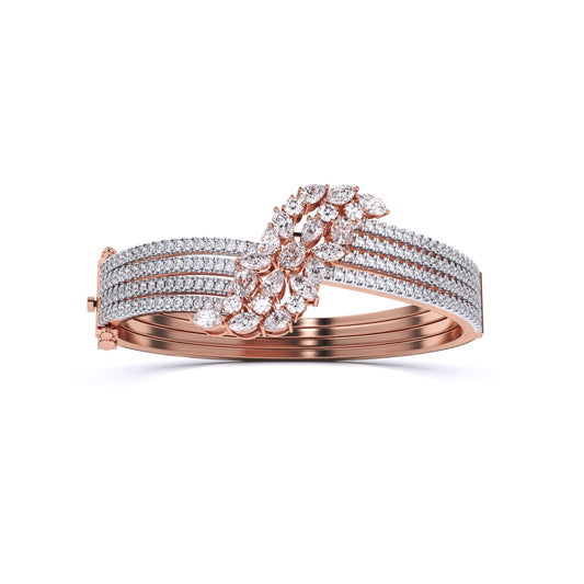 Curve Style Bracelet With Fancy & Round Diamonds Bracelet