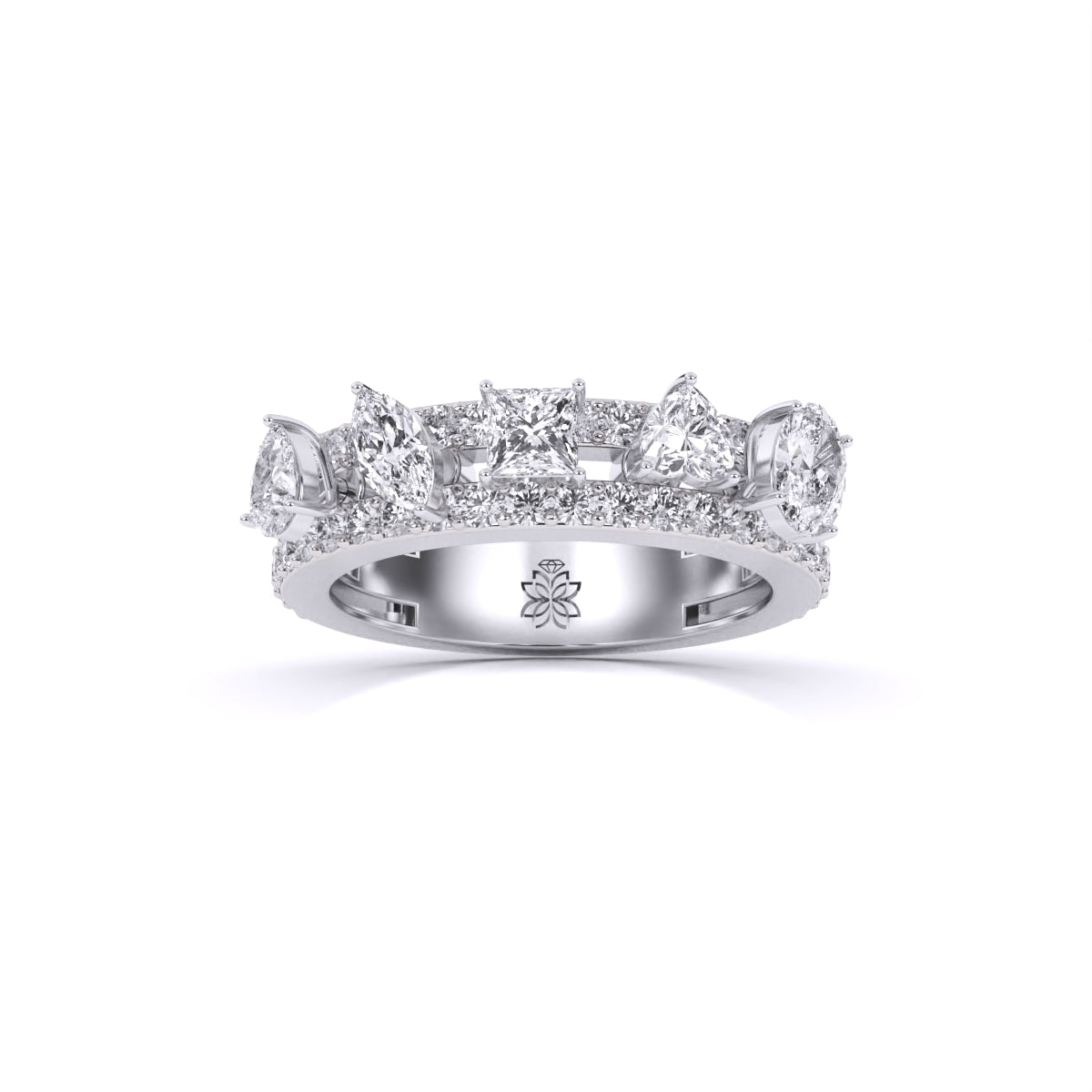 Fancy & Round Shape Diamonds Ladies Cocktail Ring