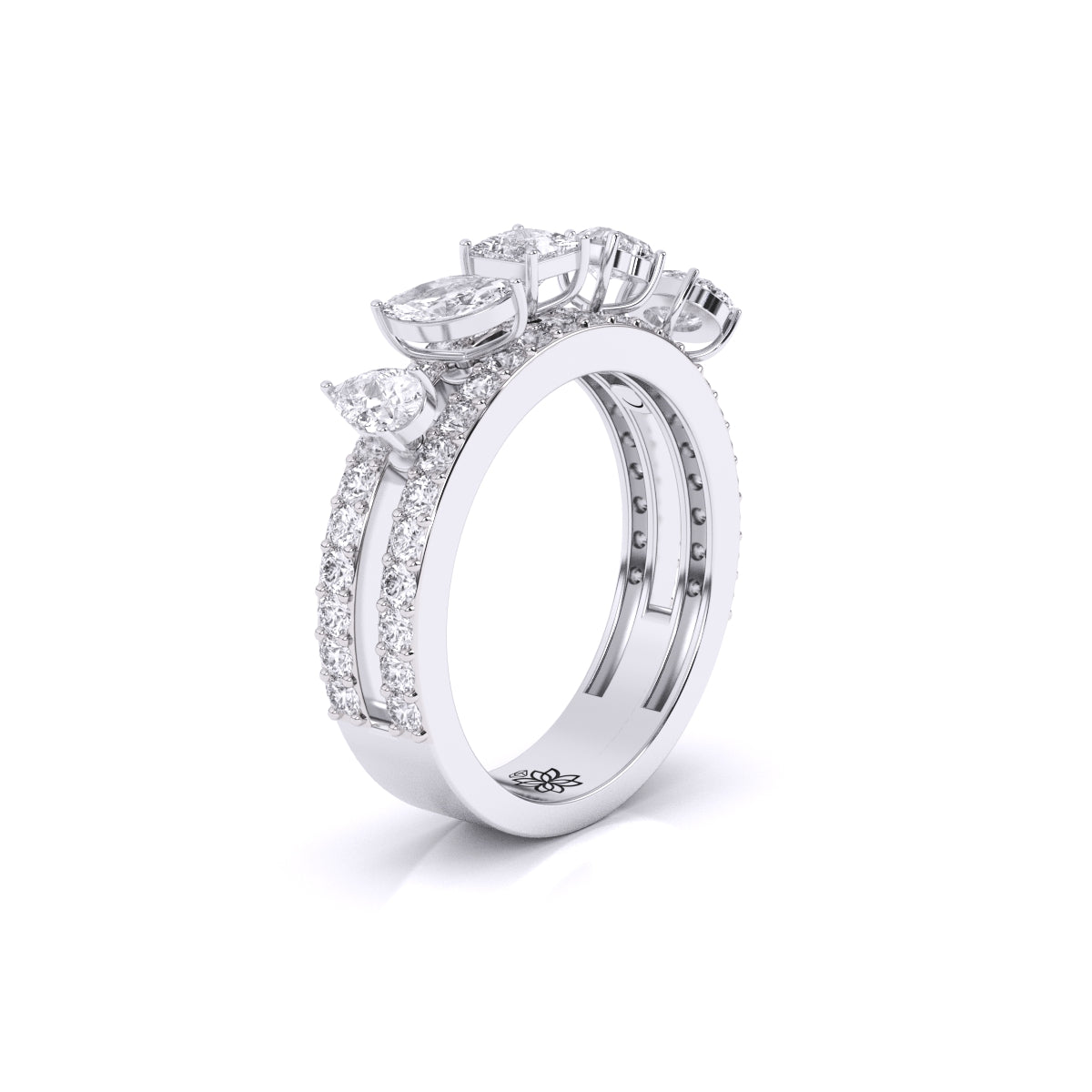 Fancy & Round Shape Diamonds Ladies Cocktail Ring