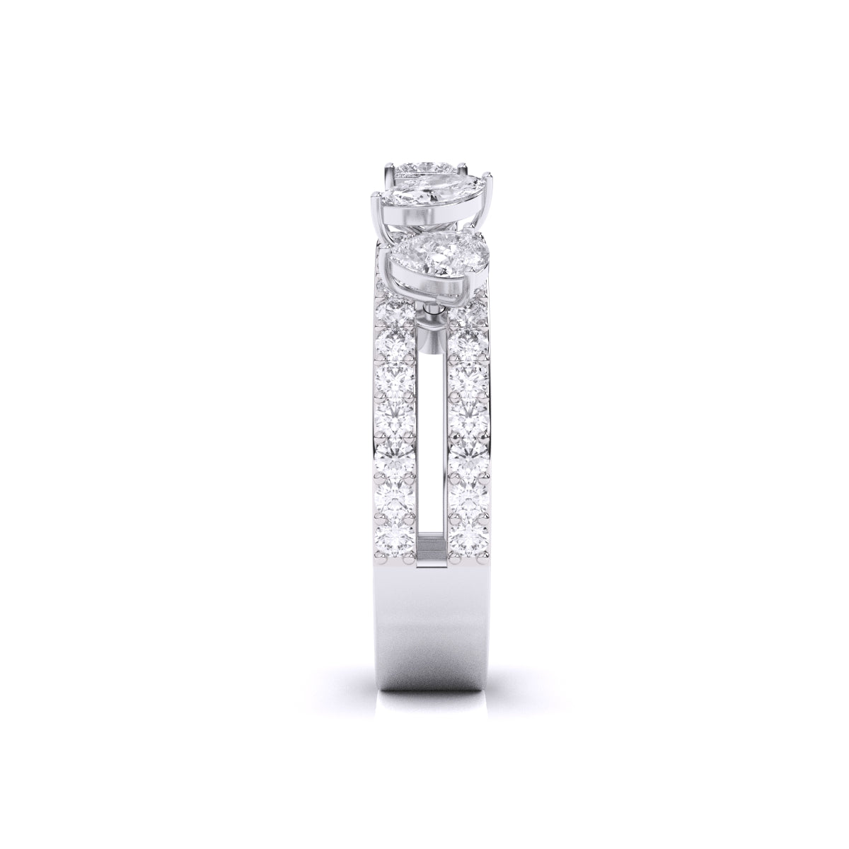 Fancy & Round Shape Diamonds Ladies Cocktail Ring