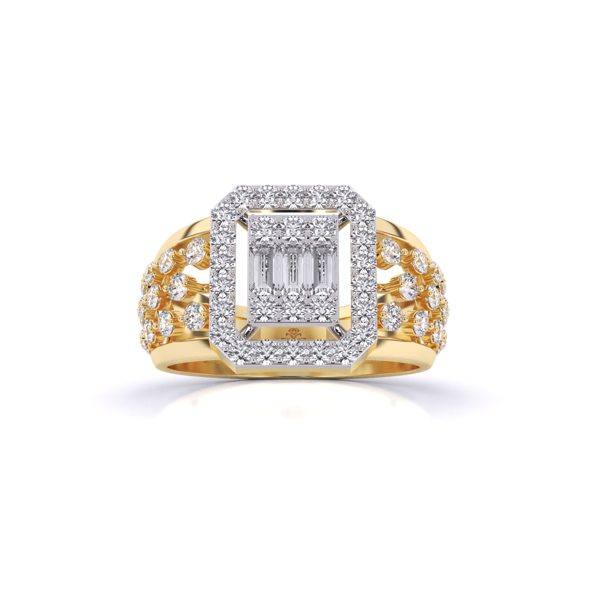 Fancy Baguette & Round Shape Diamonds Ring