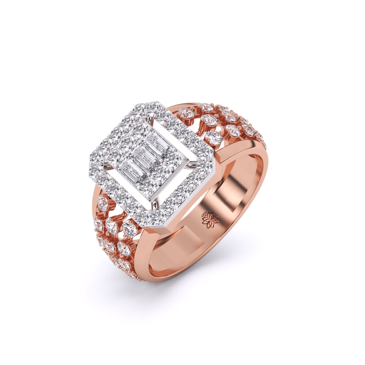 Fancy Baguette & Round Shape Diamonds Ring