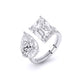 Centre Solitaire Mixed Fancy & Side Round Diamonds Ring