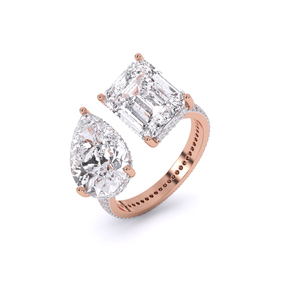 Centre Solitaire Mixed Fancy & Side Round Diamonds Ring