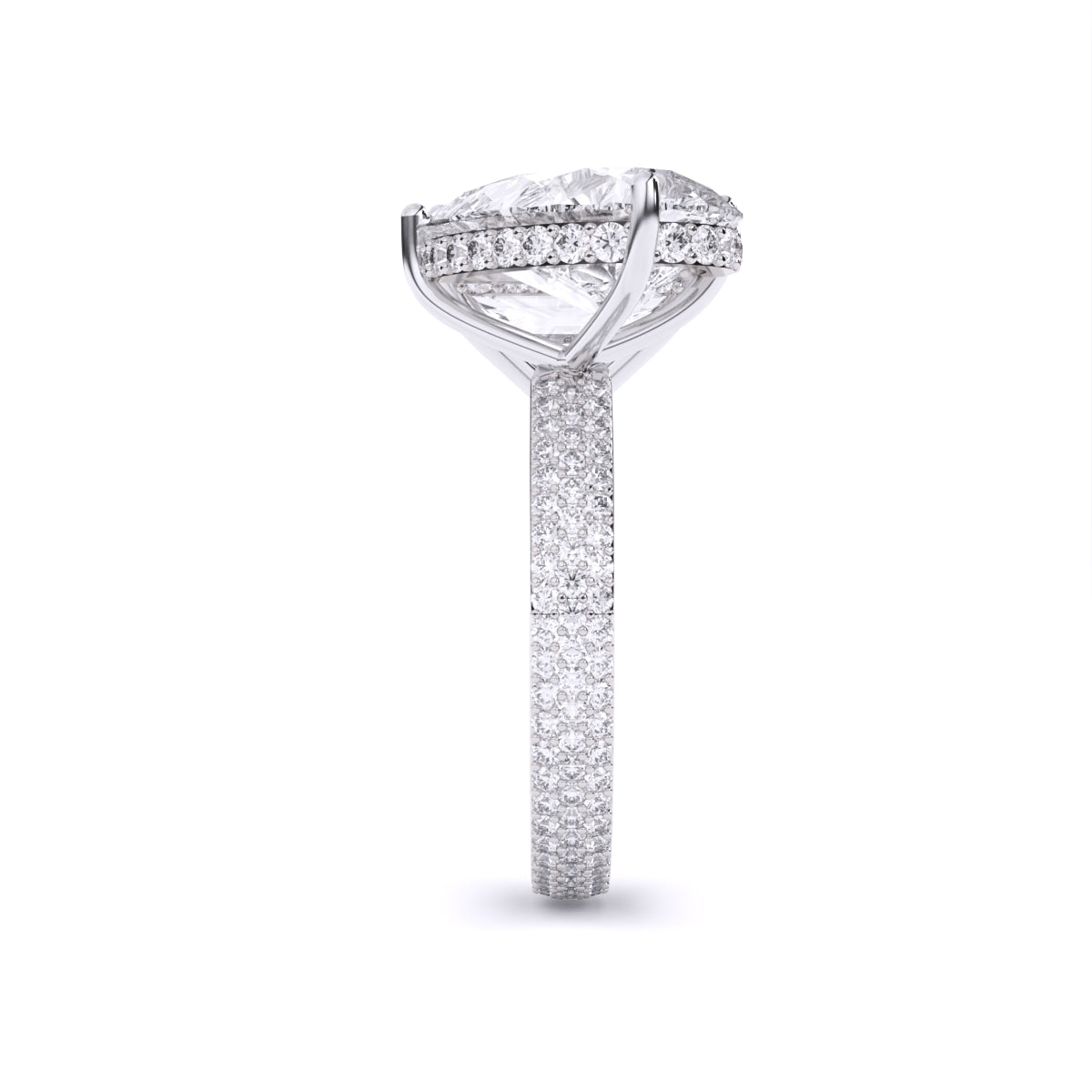 Centre Solitaire Mixed Fancy & Side Round Diamonds Ring