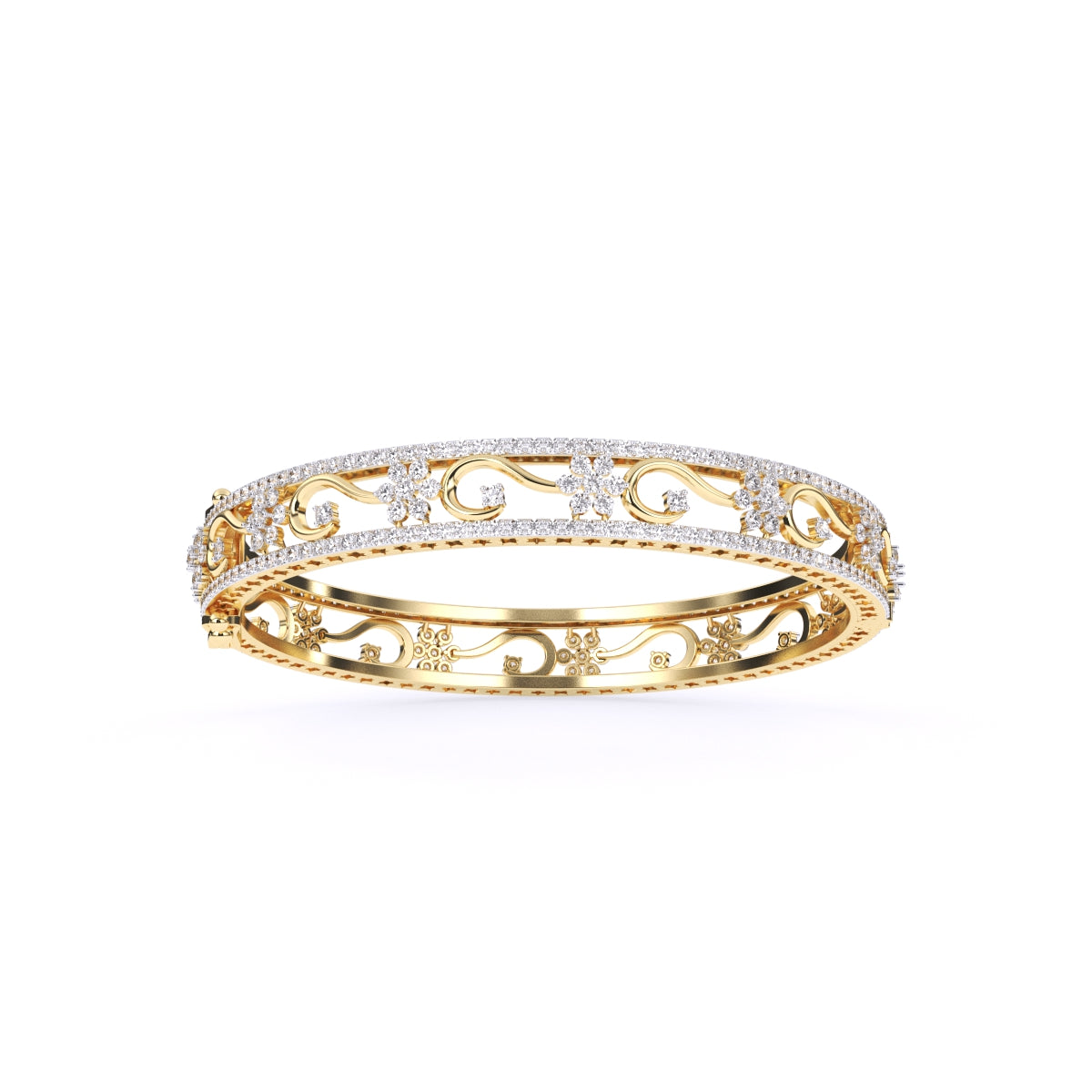 Round Diamonds Royal Queen Bangle Bracelet