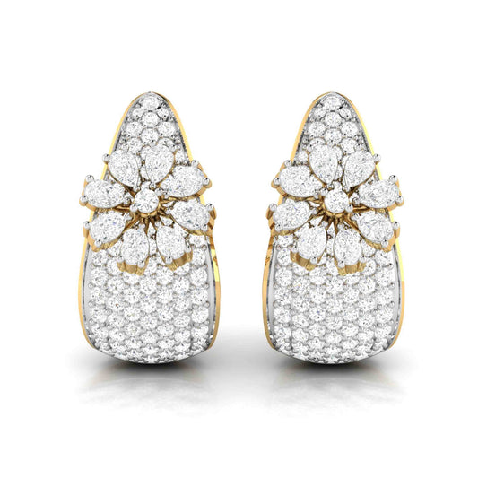 Fancy Pear Shape & Round Cut Lab Grown Diamond Daisy Earring