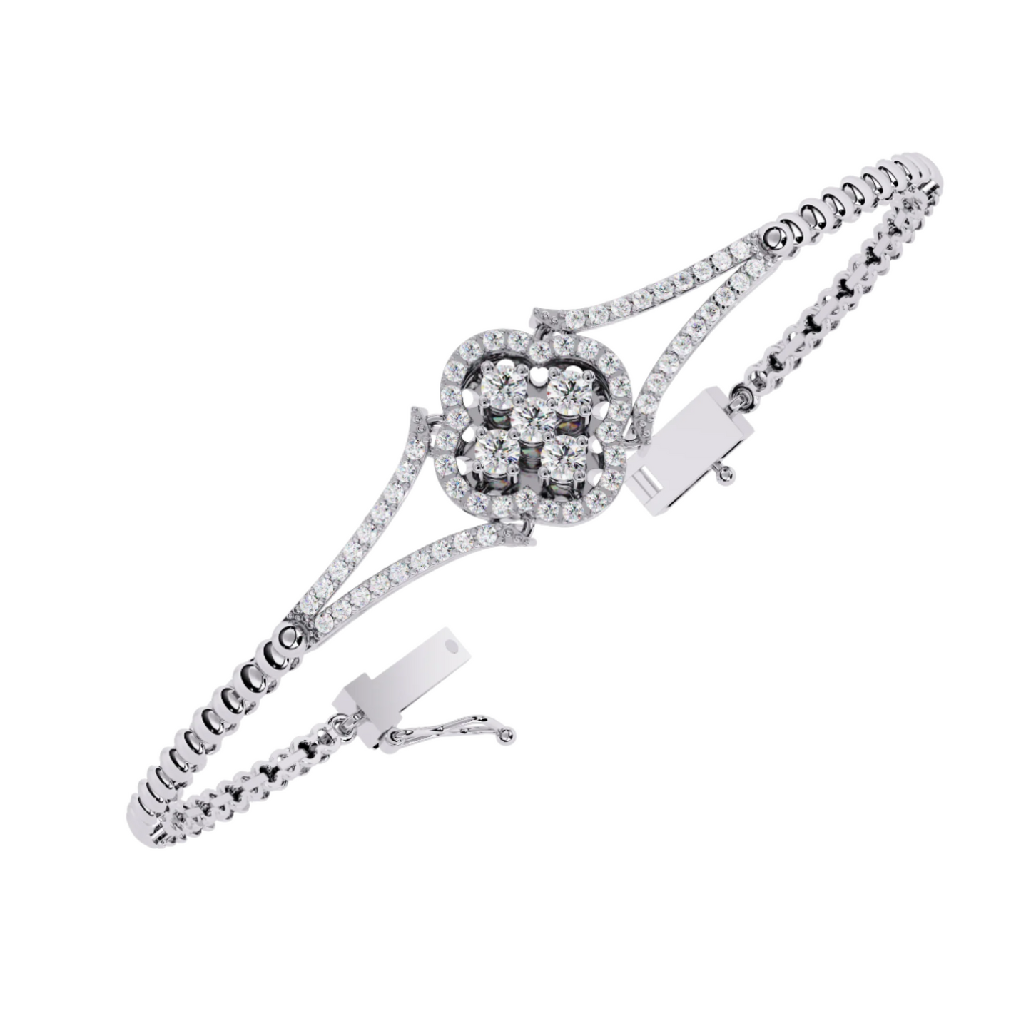 Angular Diamond Bangle