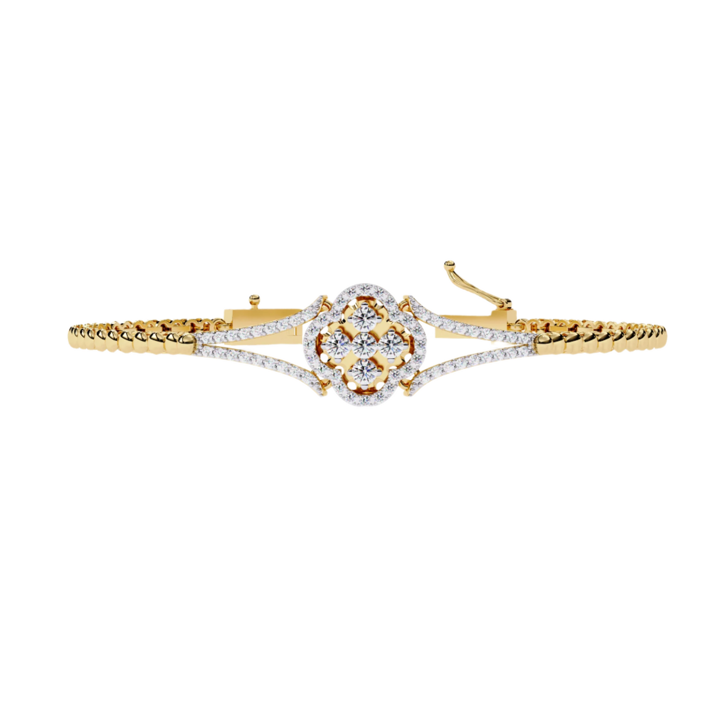 Angular Diamond Bangle