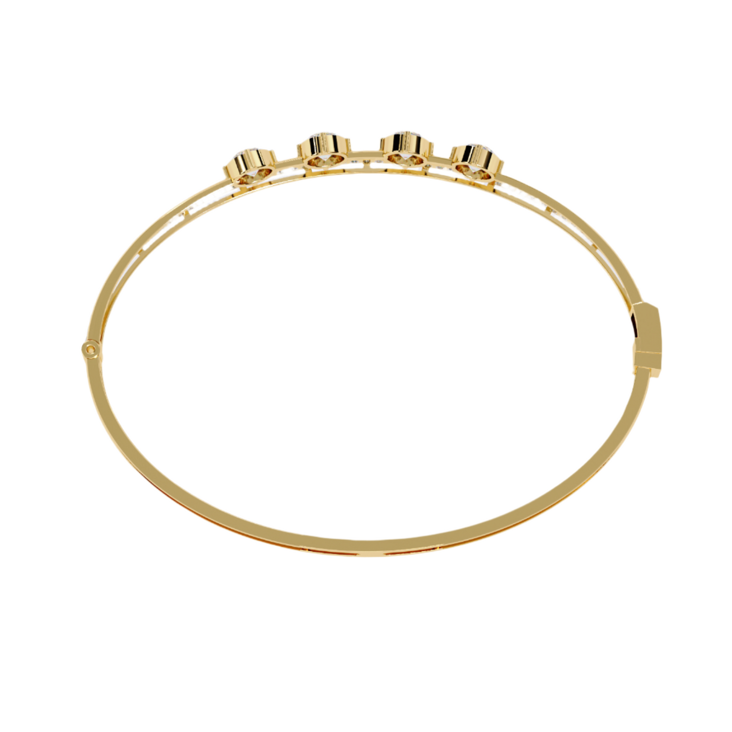 Diamond Bangle with Five Stone Design