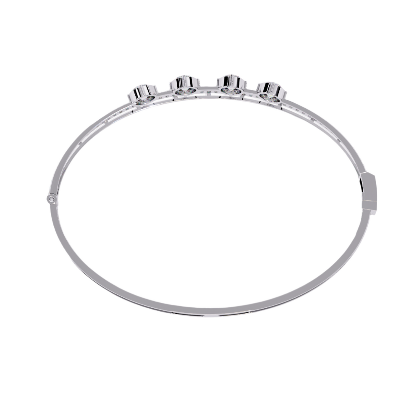 Diamond Bangle with Five Stone Design