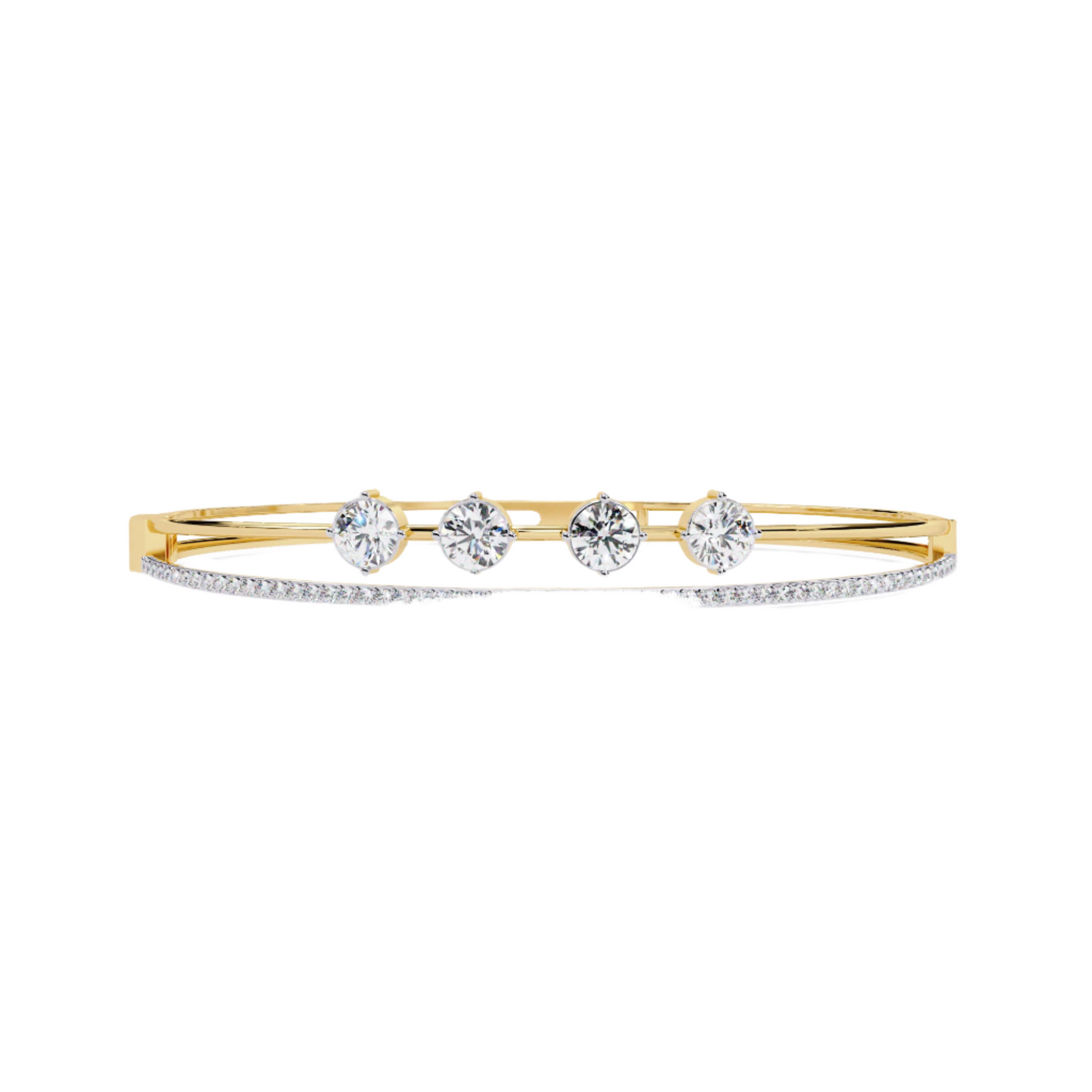 Diamond Bangle with Five Stone Design