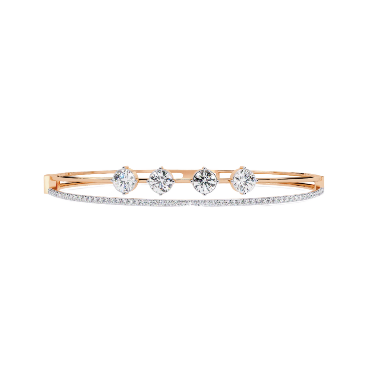 Diamond Bangle with Five Stone Design