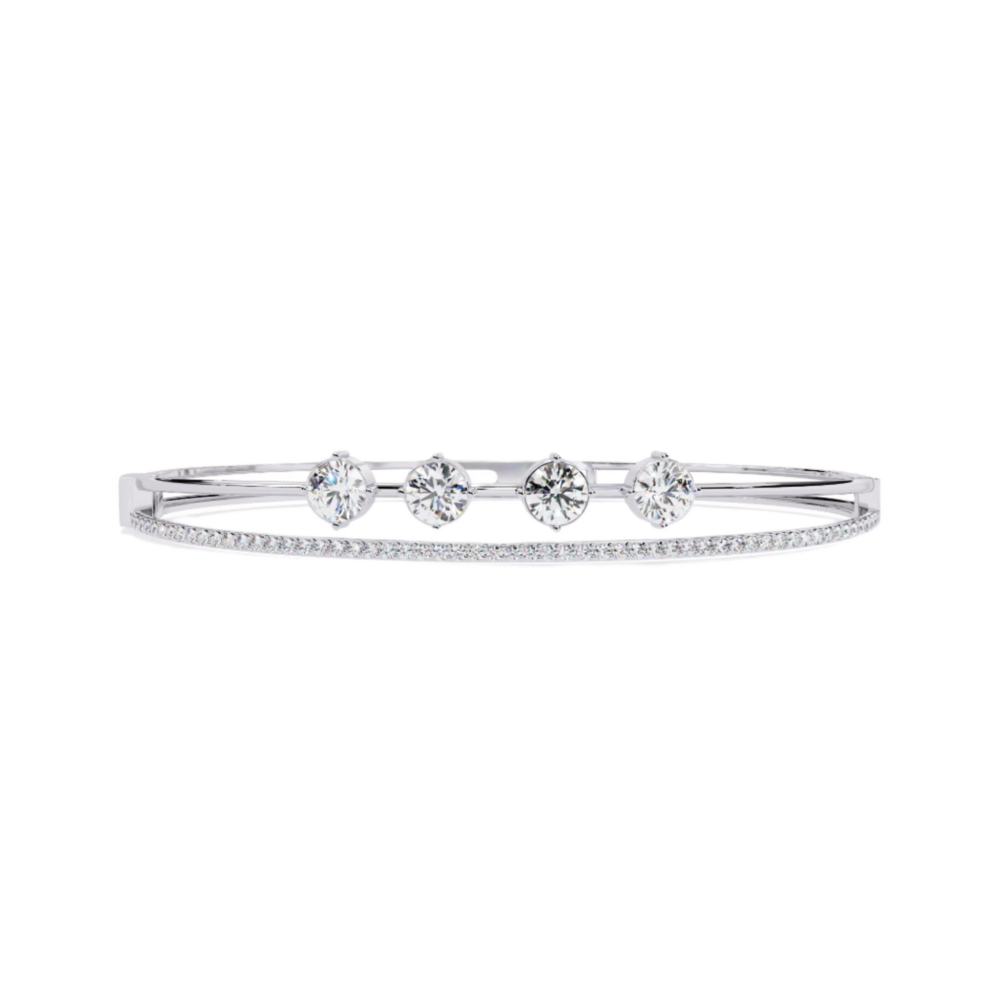 Diamond Bangle with Five Stone Design