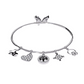 Diamond Charm Bracelet with Butterfly, Heart, Tree, and Cross Charms