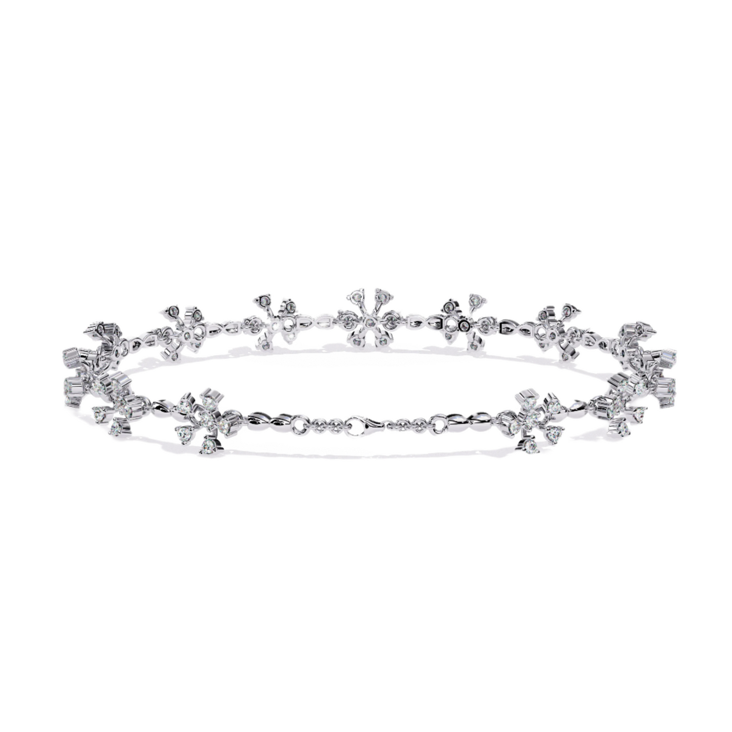 Shimmering Snowflake Diamond Bracelet