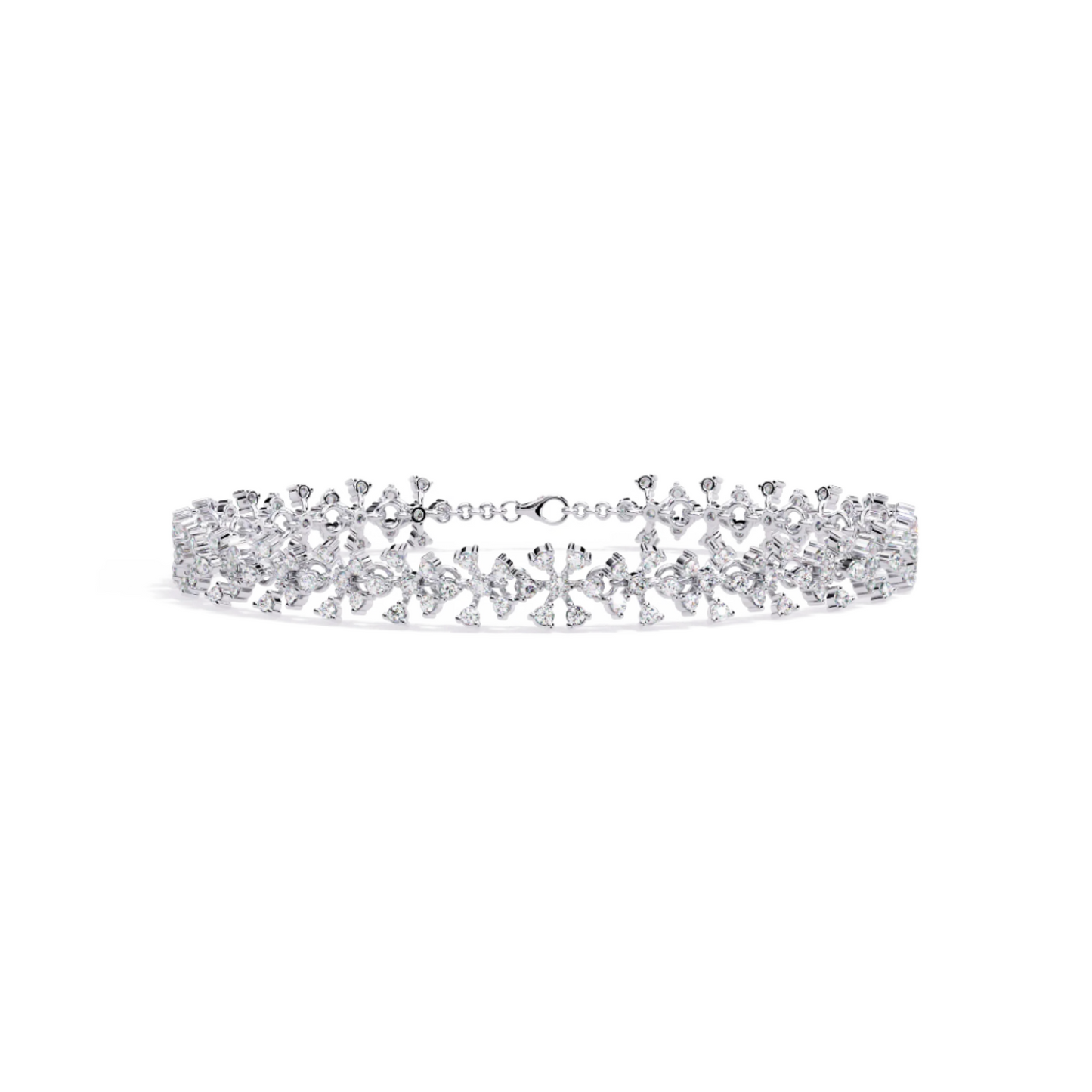 Diamond Chain Bracelet with Floral Detail