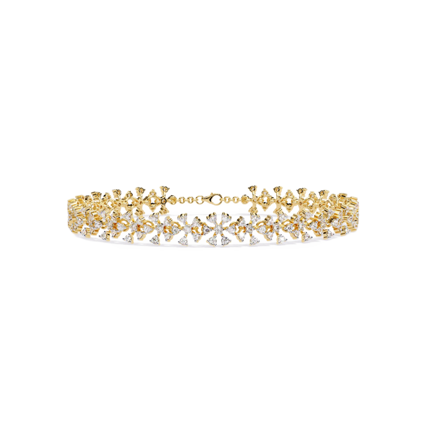 Diamond Chain Bracelet with Floral Detail