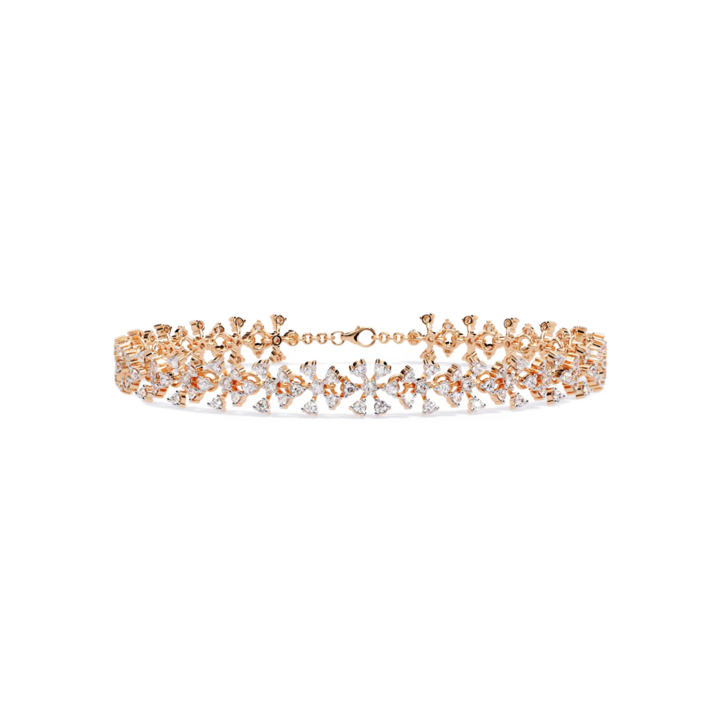 Diamond Chain Bracelet with Floral Detail