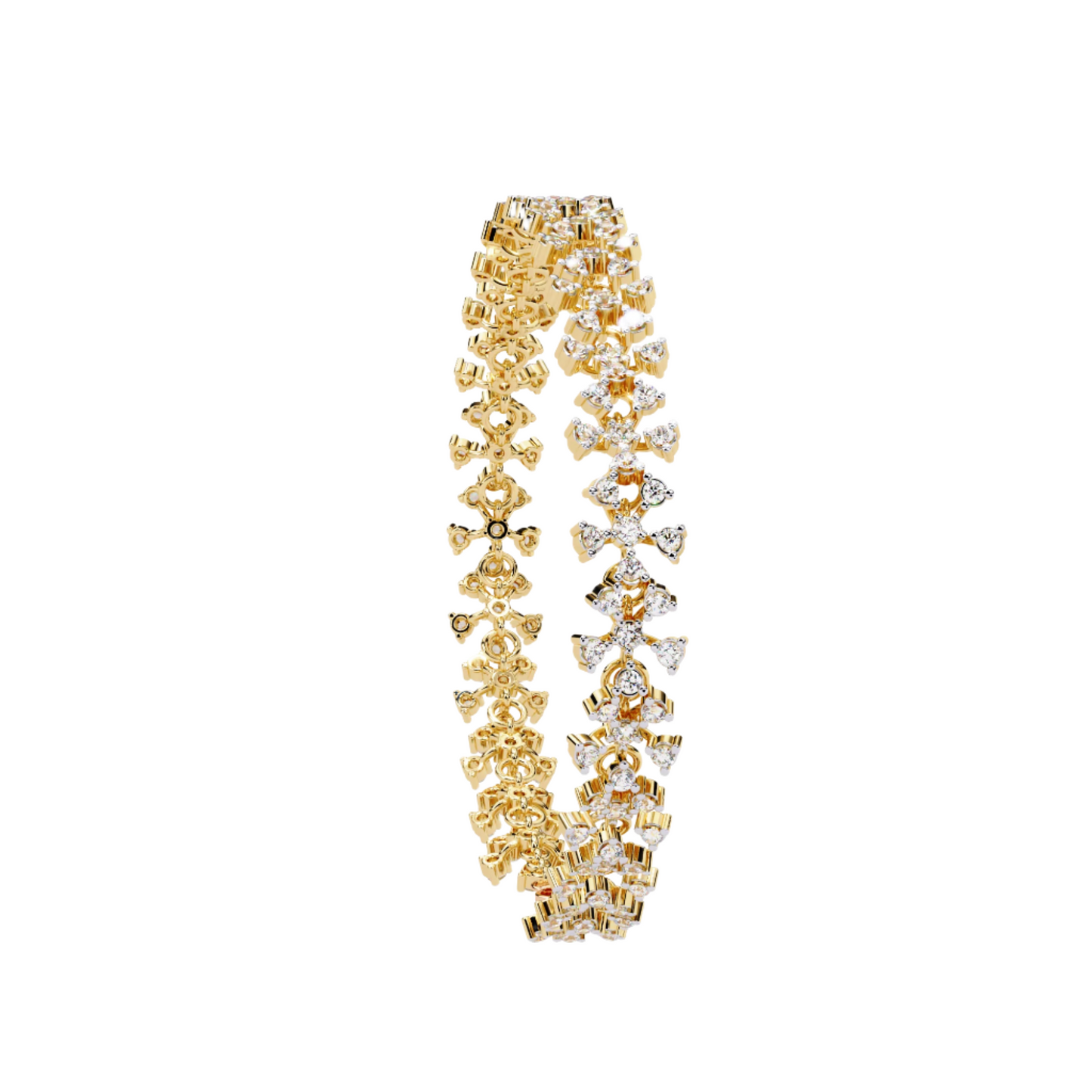 Diamond Chain Bracelet with Floral Detail